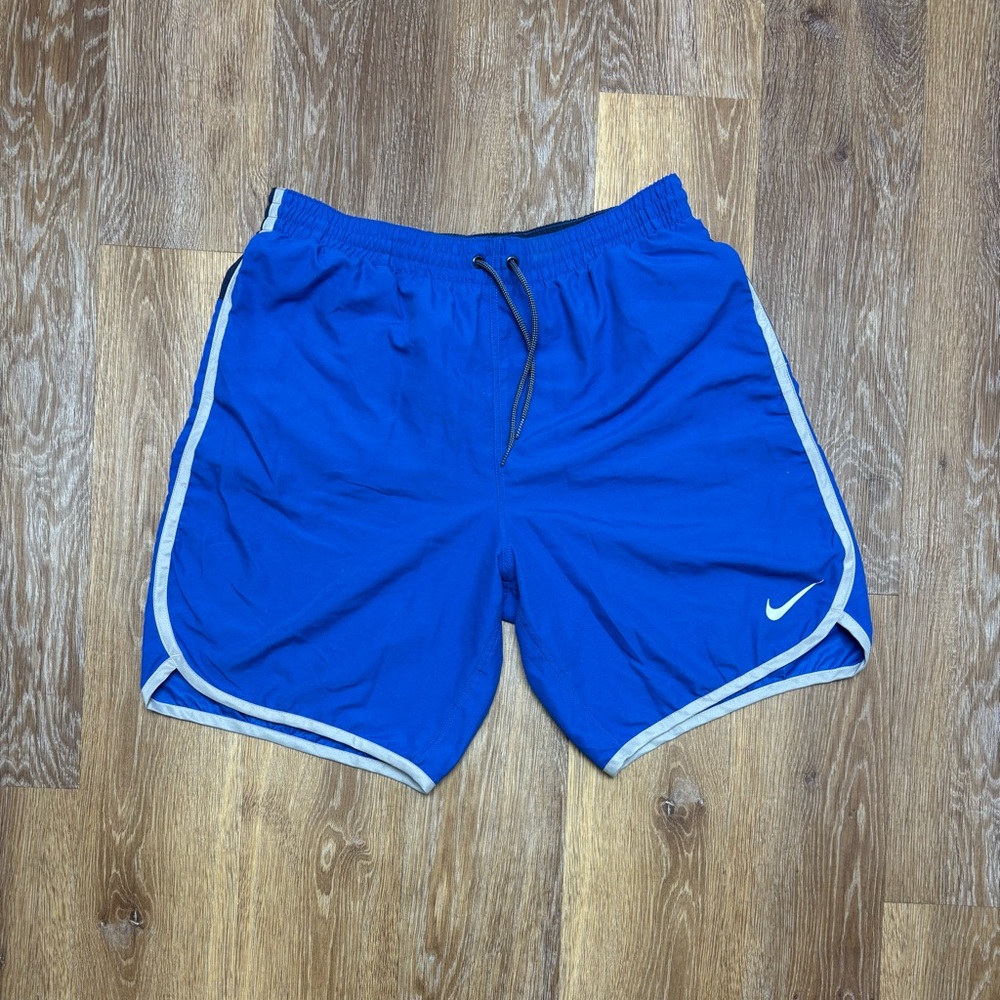 Nike Blue Men's Athletic Shorts with White Trim
